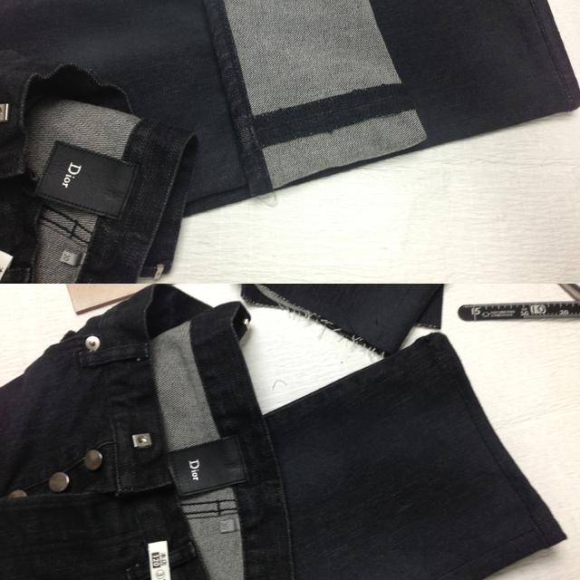 DIOR HOMMEディオールオムジーンズ裾丈詰め | デニム修理、ジーンズ修理は、ジーンズリペア工房 jeans704